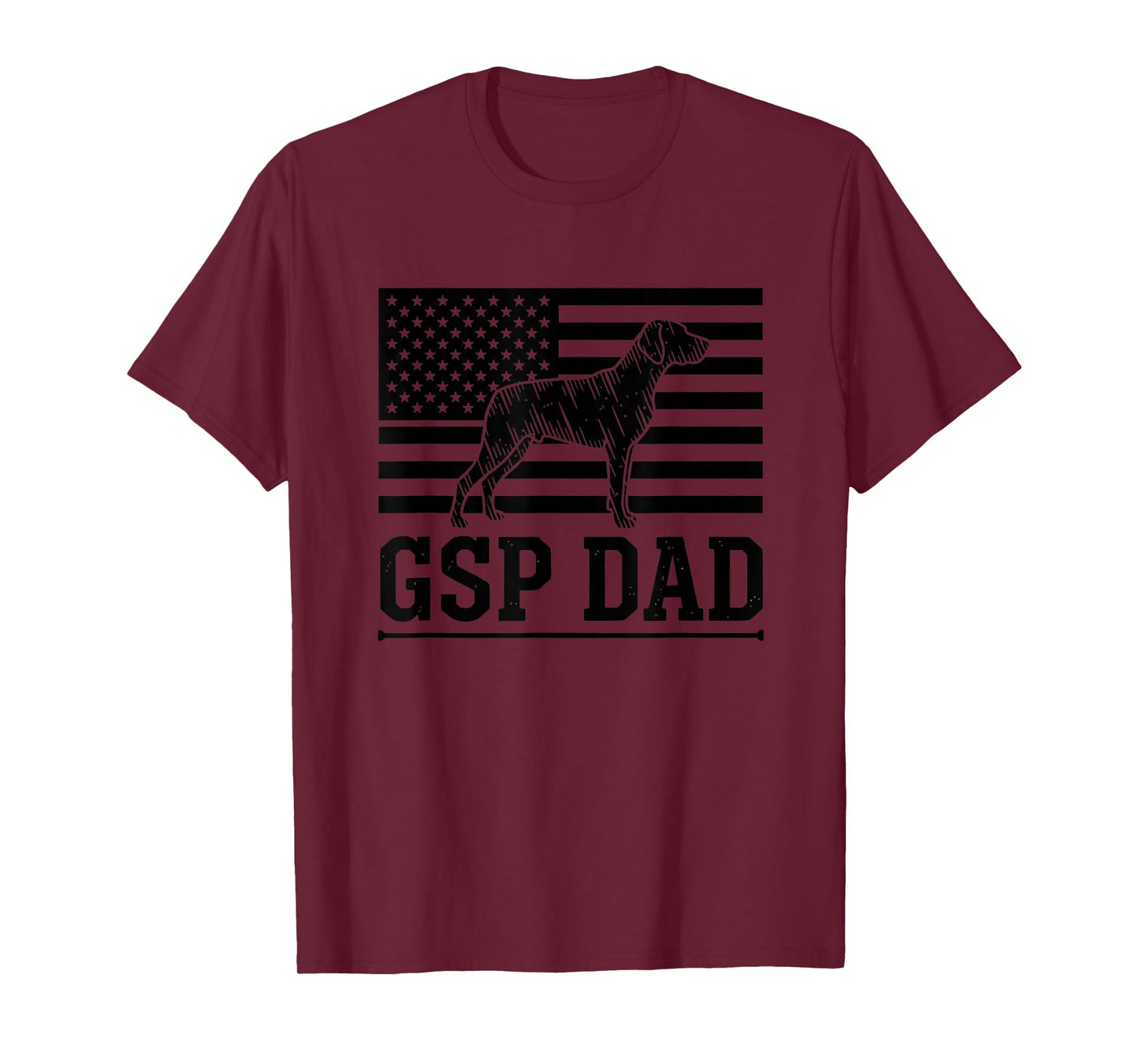 USA GSP Dad American Flag German Shorthaired Pointer Dog Dad T-Shirt