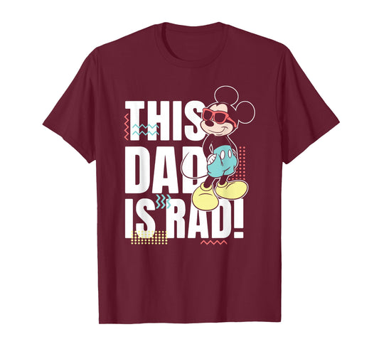 Disney Mickey and Friends This Dad is Rad 90s Vibes Poster T-Shirt