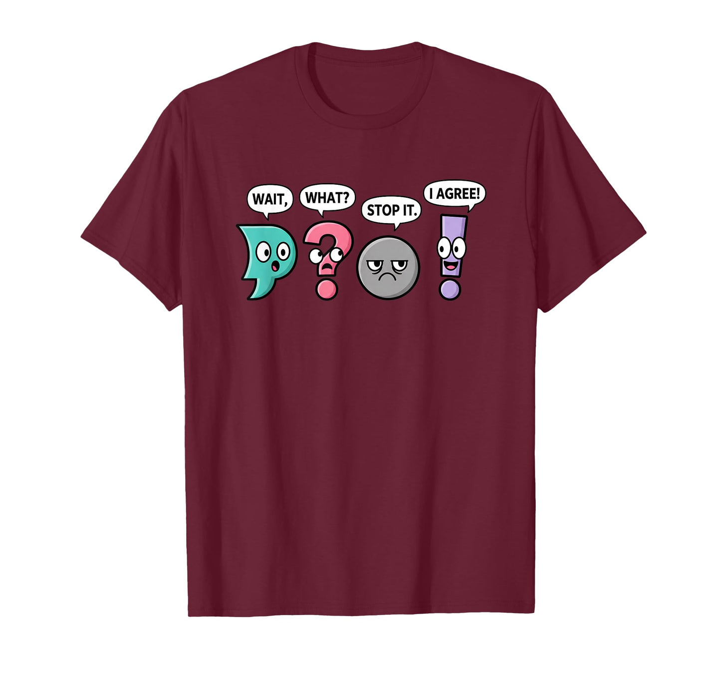 Humor Novelty Typography & Punctuation Lovers, Casual Graphi T-Shirt
