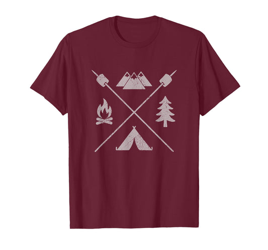 Vintage Camping Hiking Camper Men Women Kids T-Shirt