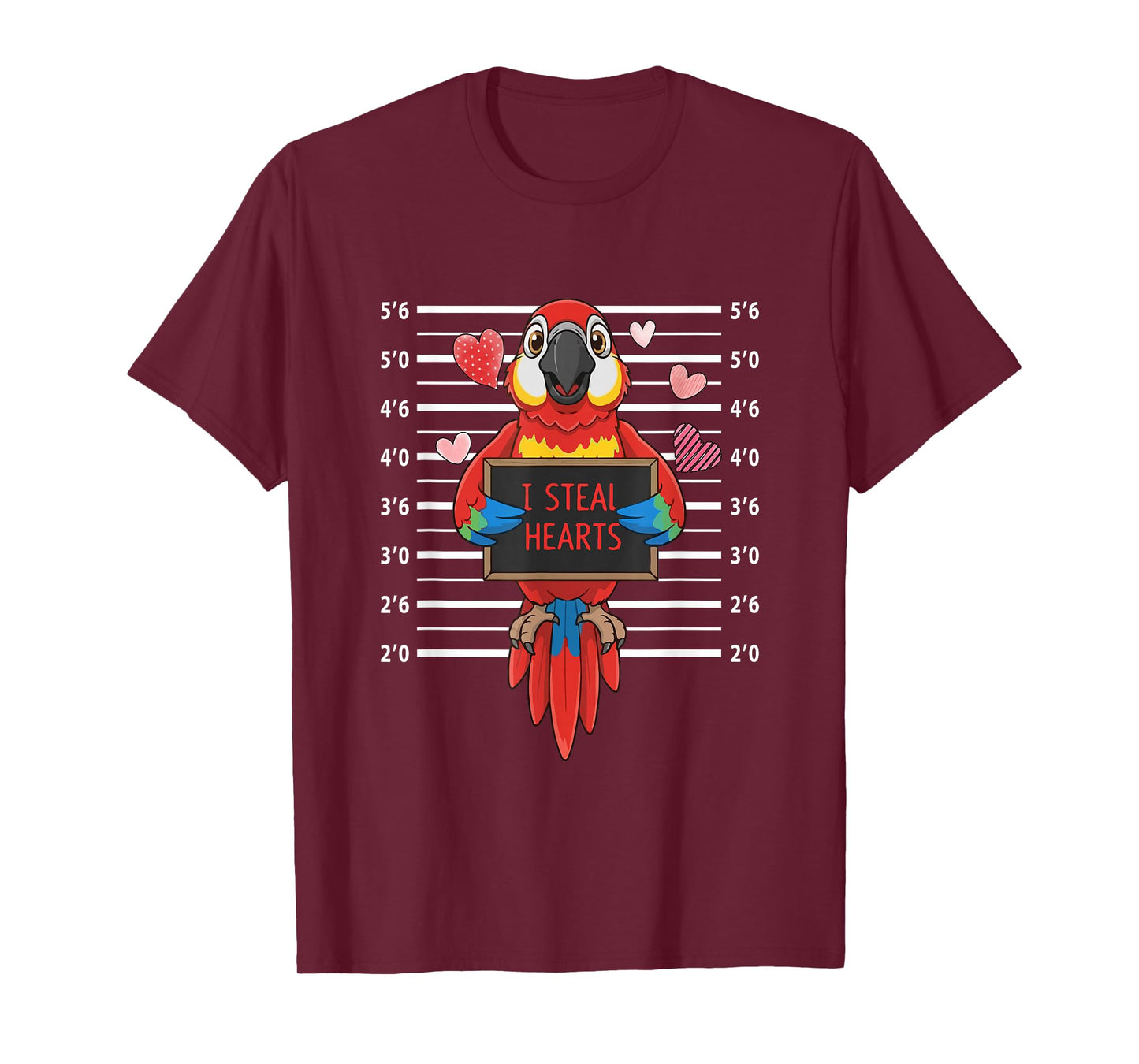 I Steal Cute Hearts Valentine's Day Parrot Bird Lover Kids T-Shirt