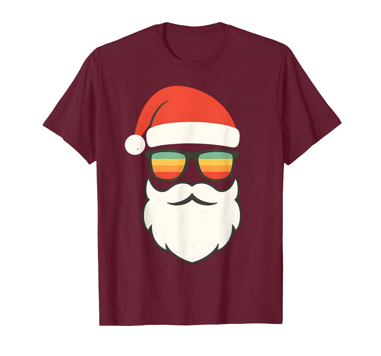 Fun Santa Face with Sunglasses Funny Christmas for Men Boys T-Shirt