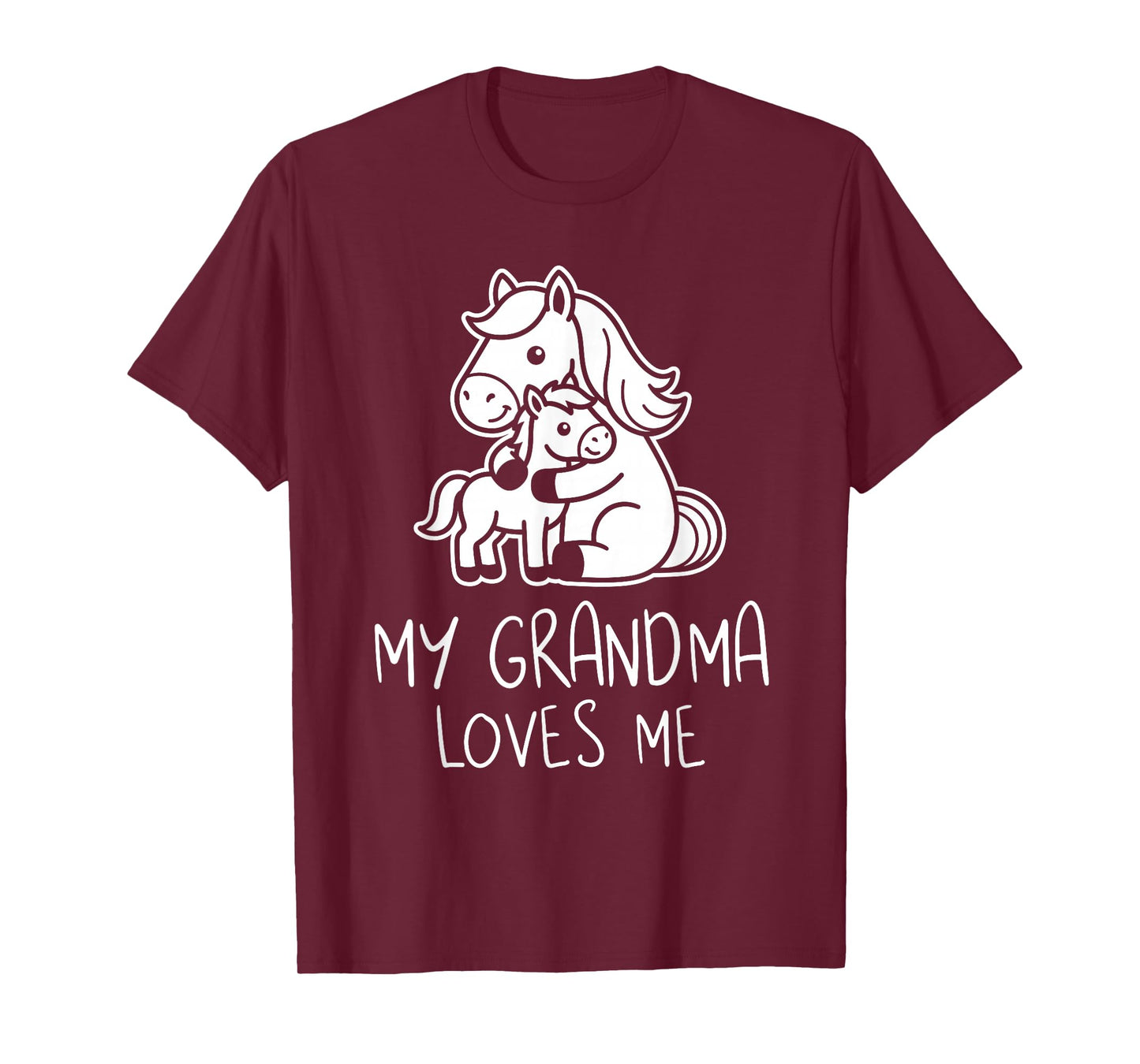 Cute Baby & Grandma My Grandmom Loves Me Horse T-Shirt