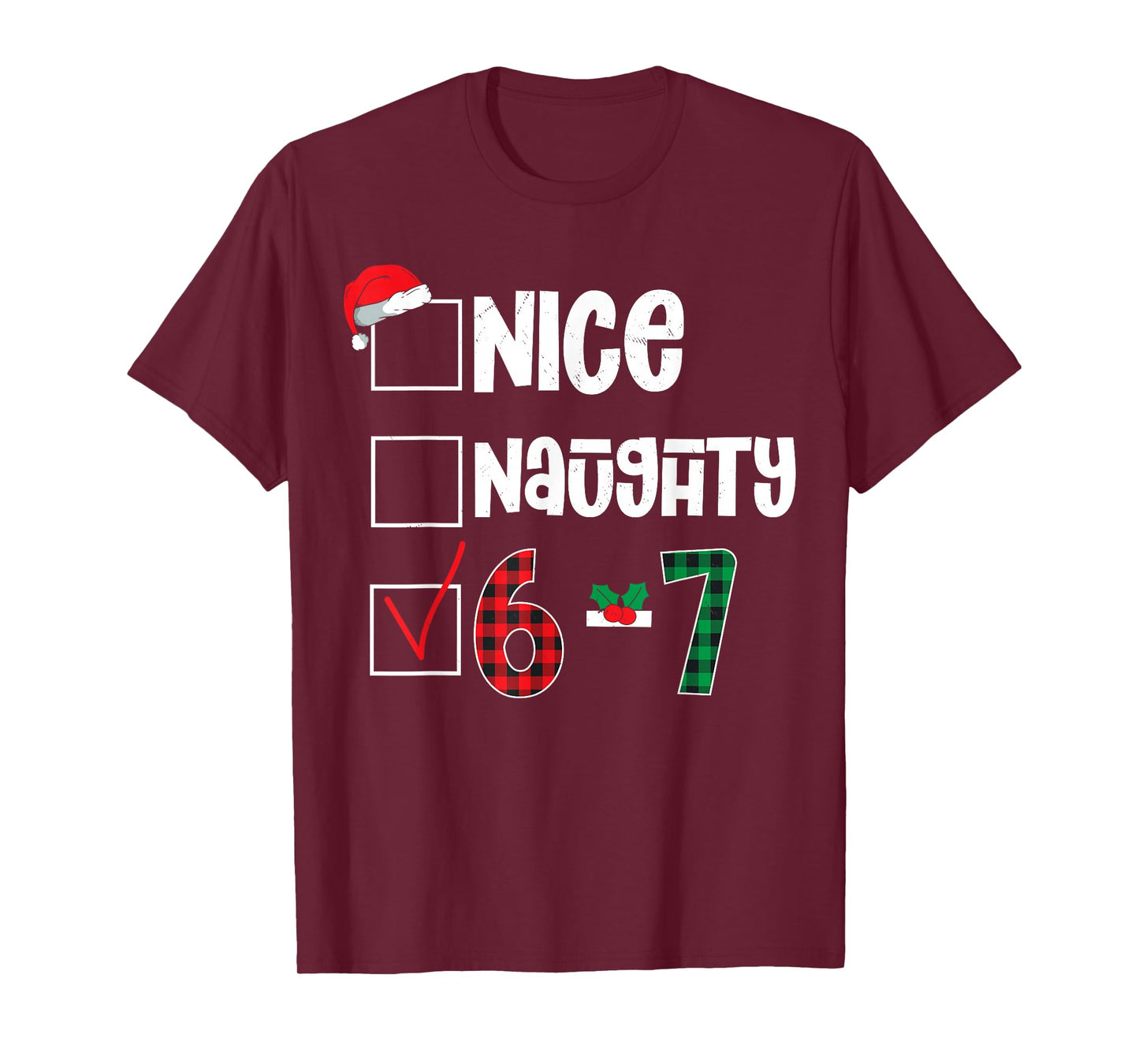 Funny 67 Christmas Meme Six Seven Xmas 6-7 Boys Kids Teens T-Shirt