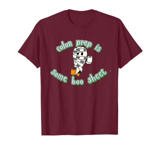Funny Colonoscopy Prep Ghost Halloween GI Nurse Tee T-Shirt
