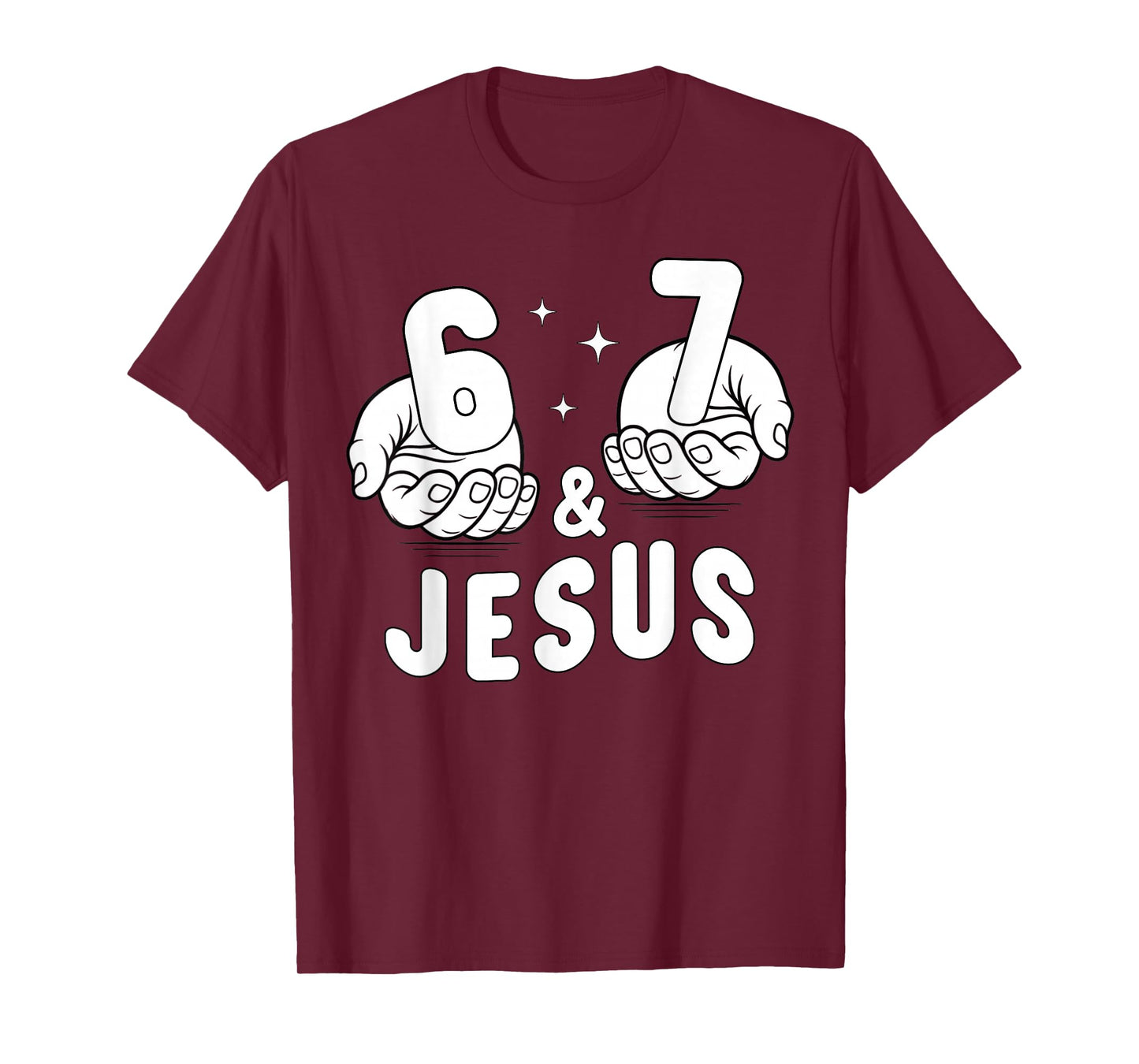 Christian 67 Hands Funny 6 7 Meme for Kids Boys Religious T-Shirt
