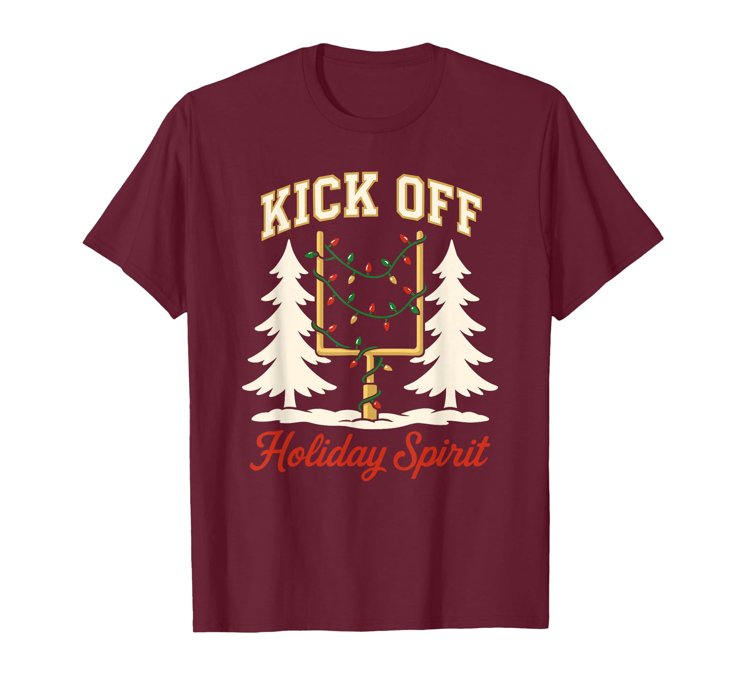 Kick Off Holiday Spirit Christmas Football T-Shirt