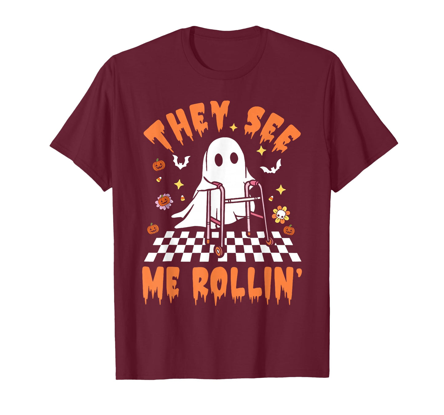 Physical Therapy Halloween They See Me Rolling Spooky PT PTA T-Shirt
