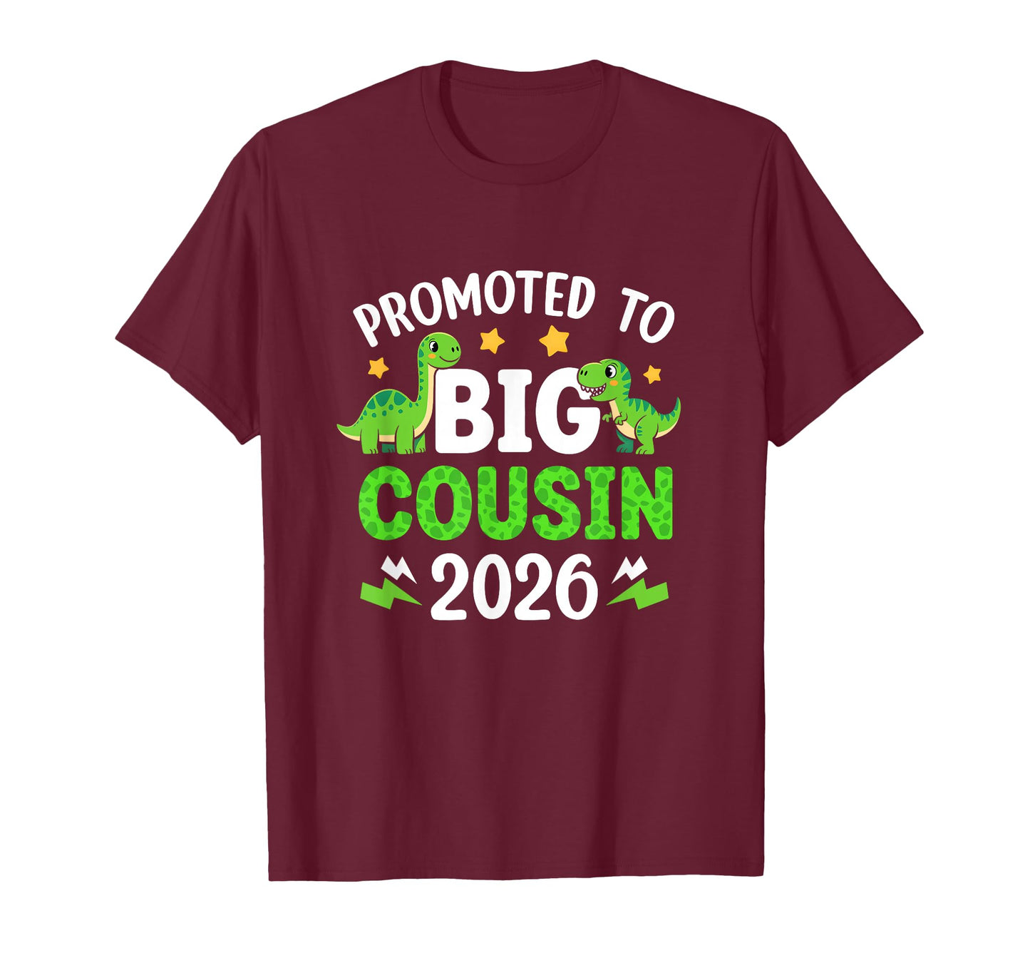 Promoted to Big Cousin 2026 T-Rex Dinosaur Boys T-Shirt