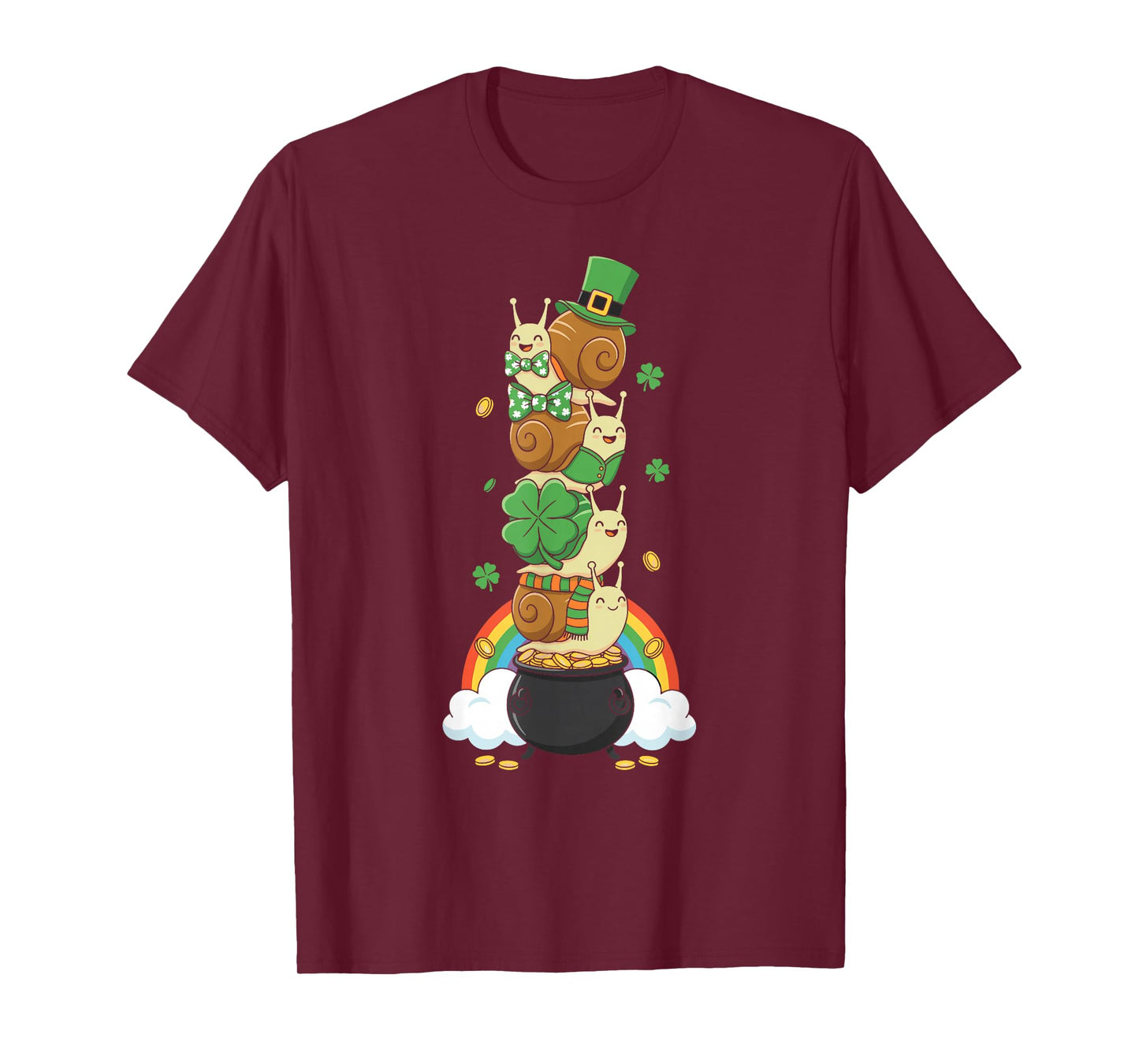 Funny Snail Clover St Patricks Day Womens Mens Kids T-Shirt