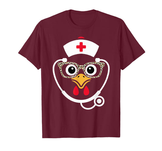 Thanksgiving Scrub Tops Women Turkey Nurse Holiday Nursing T-Shirt