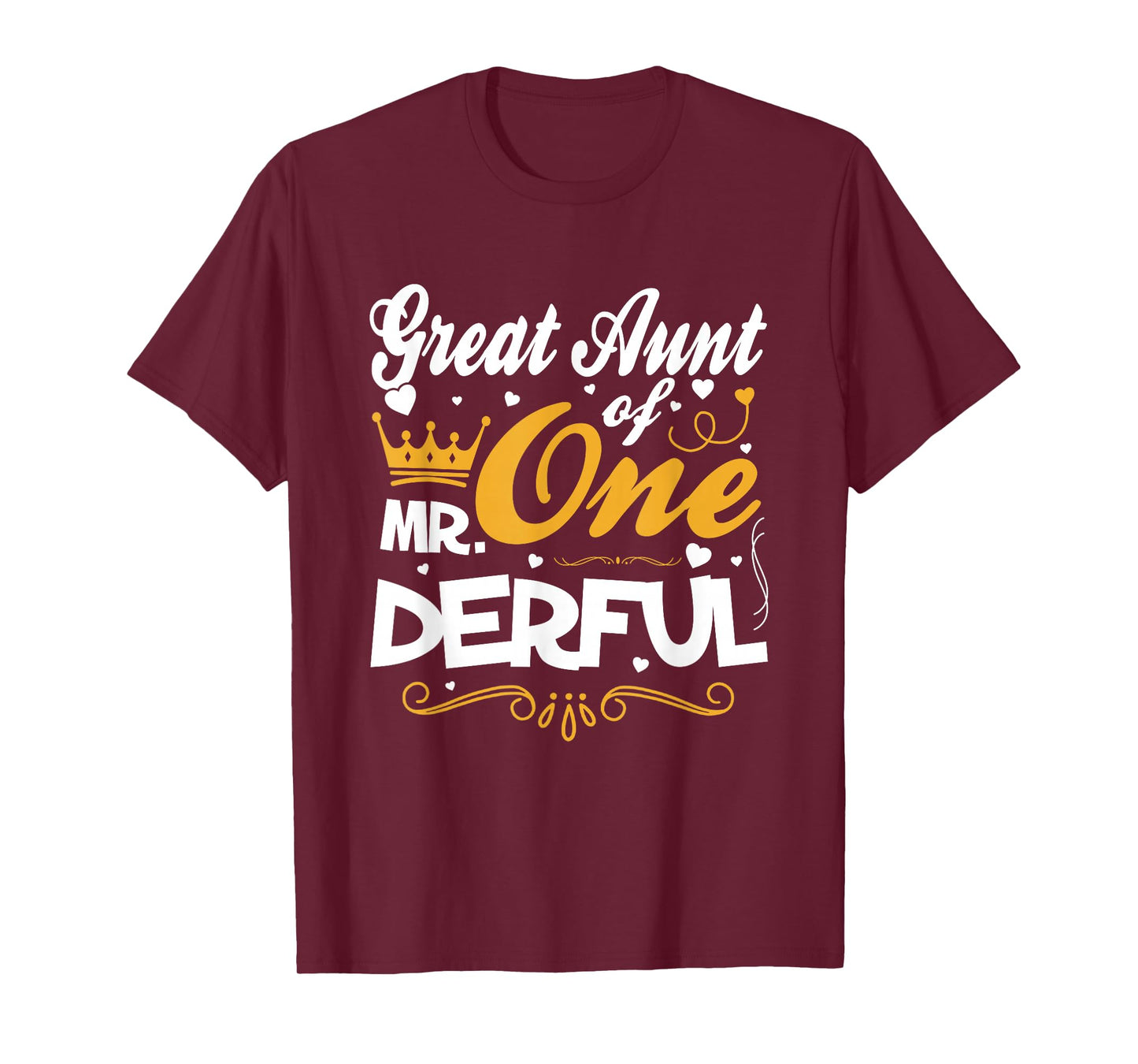 Great Aunt of Mr Onederful 1st Birthday One-Derful Matching T-Shirt