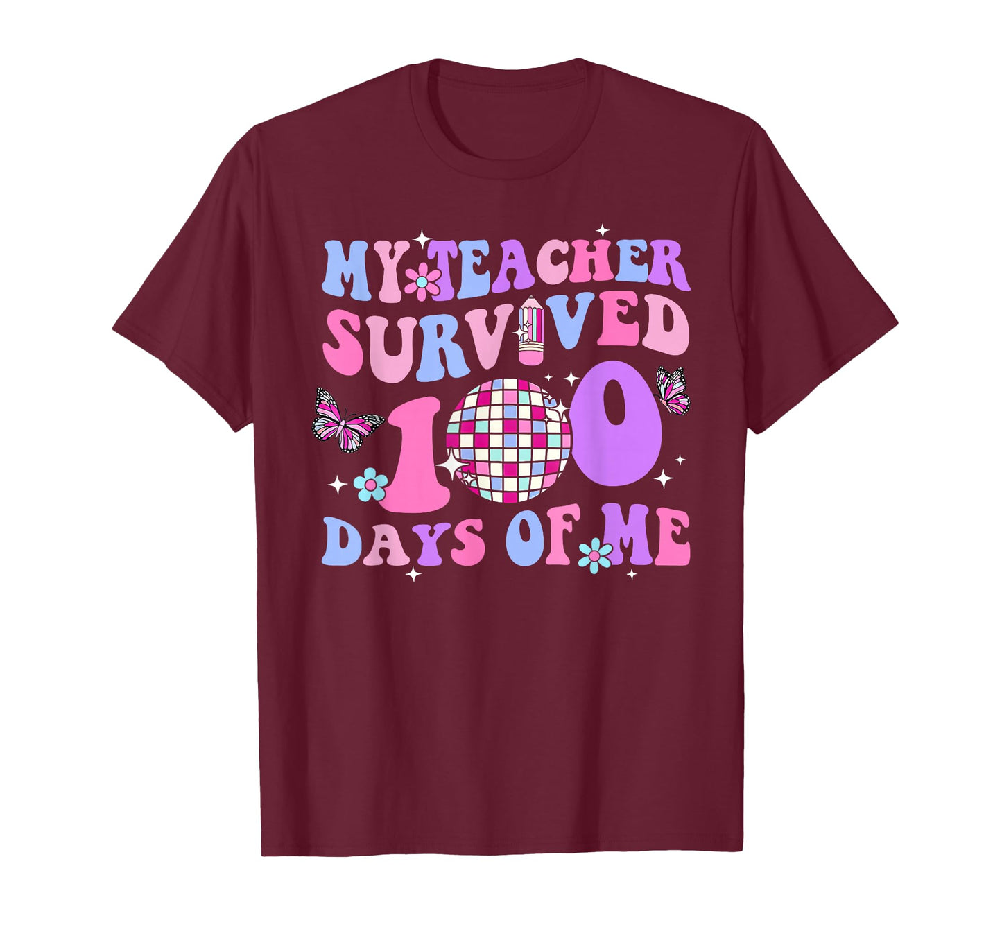 Funny School My Teachers Survived 100 Days of Me Student Kid T-Shirt