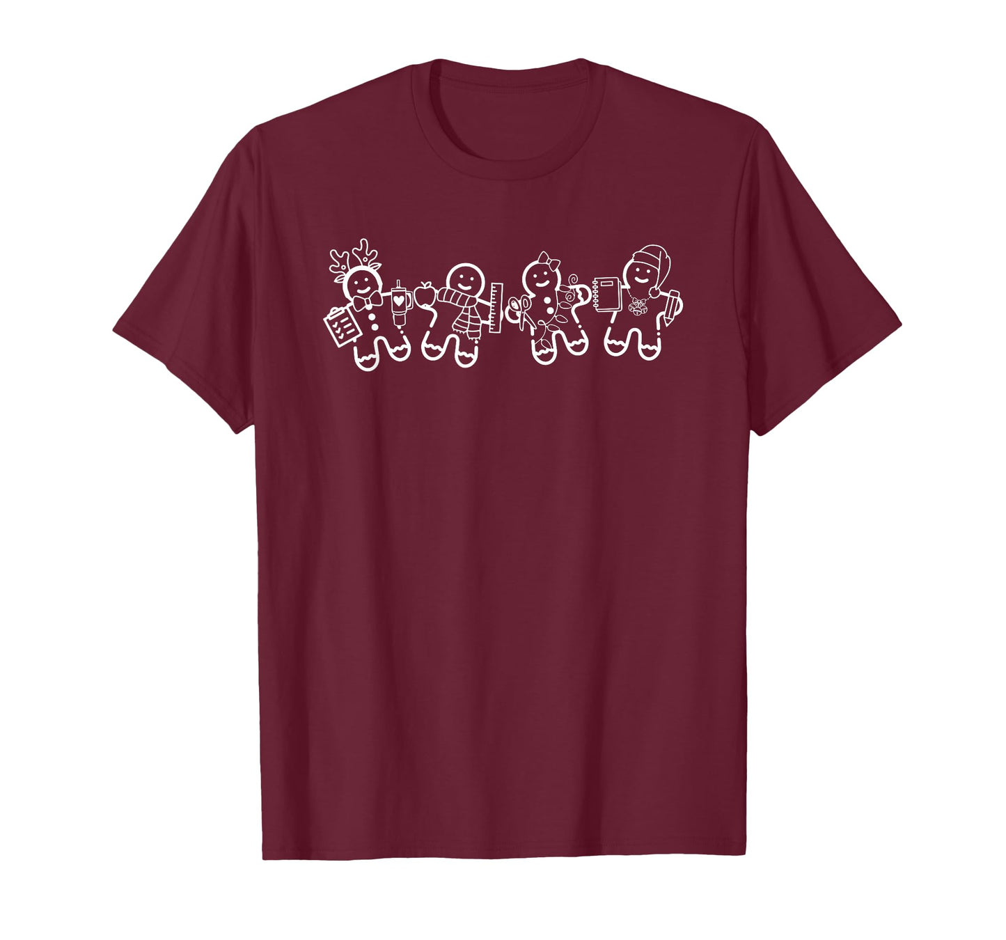 Christmas Teacher Cute Gingerbread Cookies Funny Holiday T-Shirt