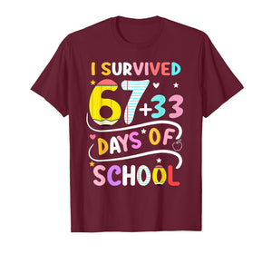 I Survived 100 Days of School Smarter 67 Teacher Boys Girls T-Shirt