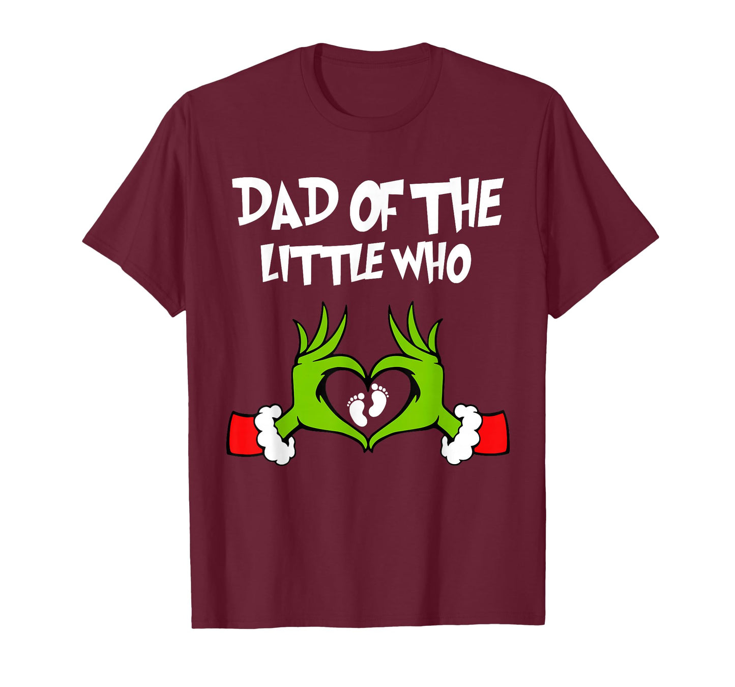 Christmas Pregnancy Announcement Funny Dad of The Little Who T-Shirt
