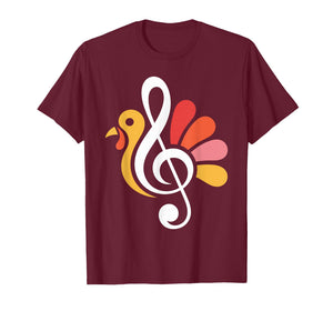 Turkey Teachers Music Teacher Note Thanksgiving Fall Autumn T-Shirt
