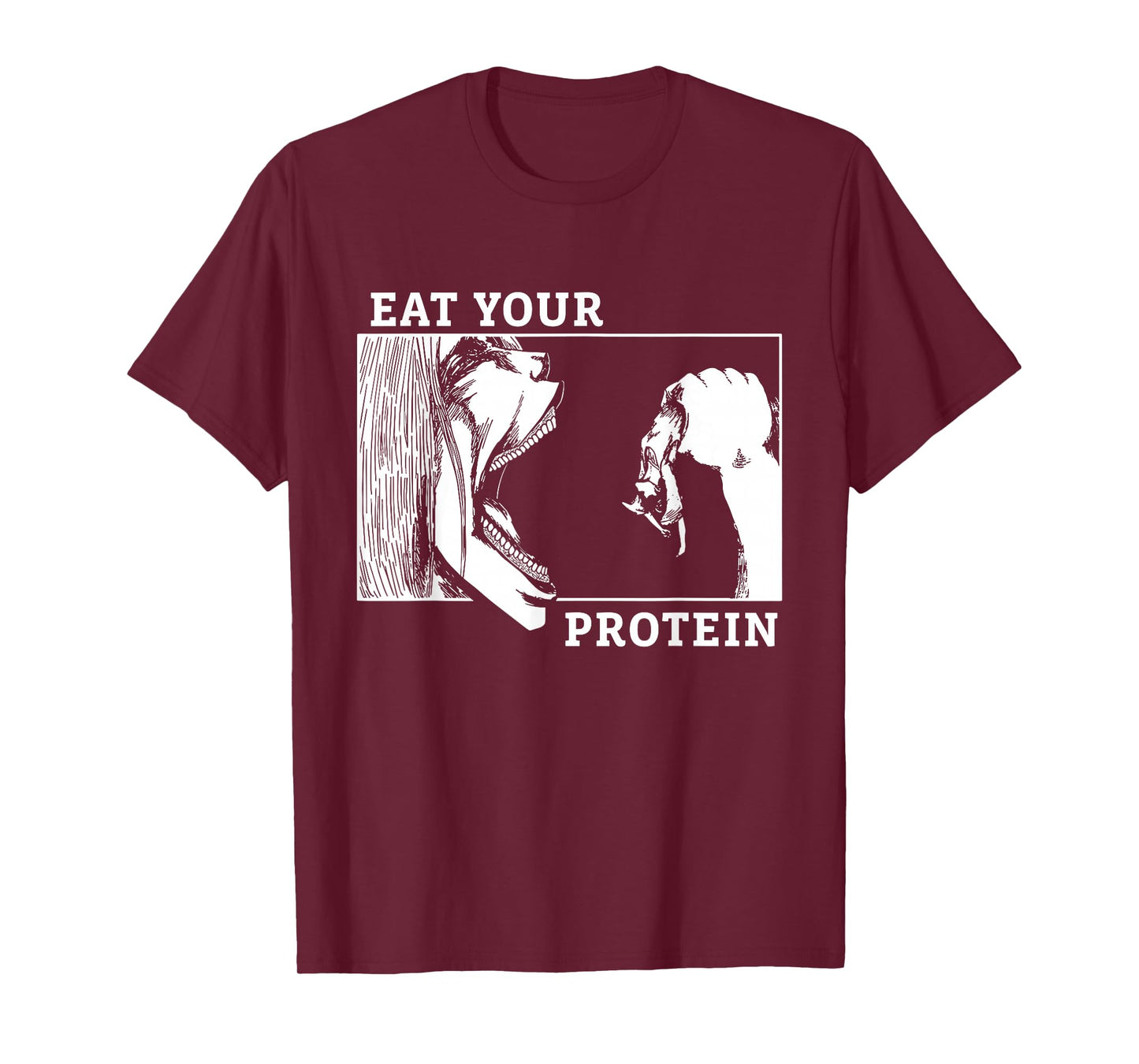 Eat Your Protein Man vs Beast Gym Fitness T-Shirt