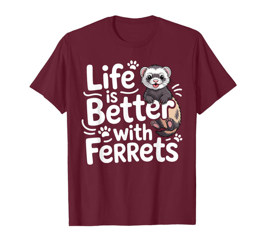 Cute Ferret Design for Men Women Kids Animal Ferret Lover T-Shirt