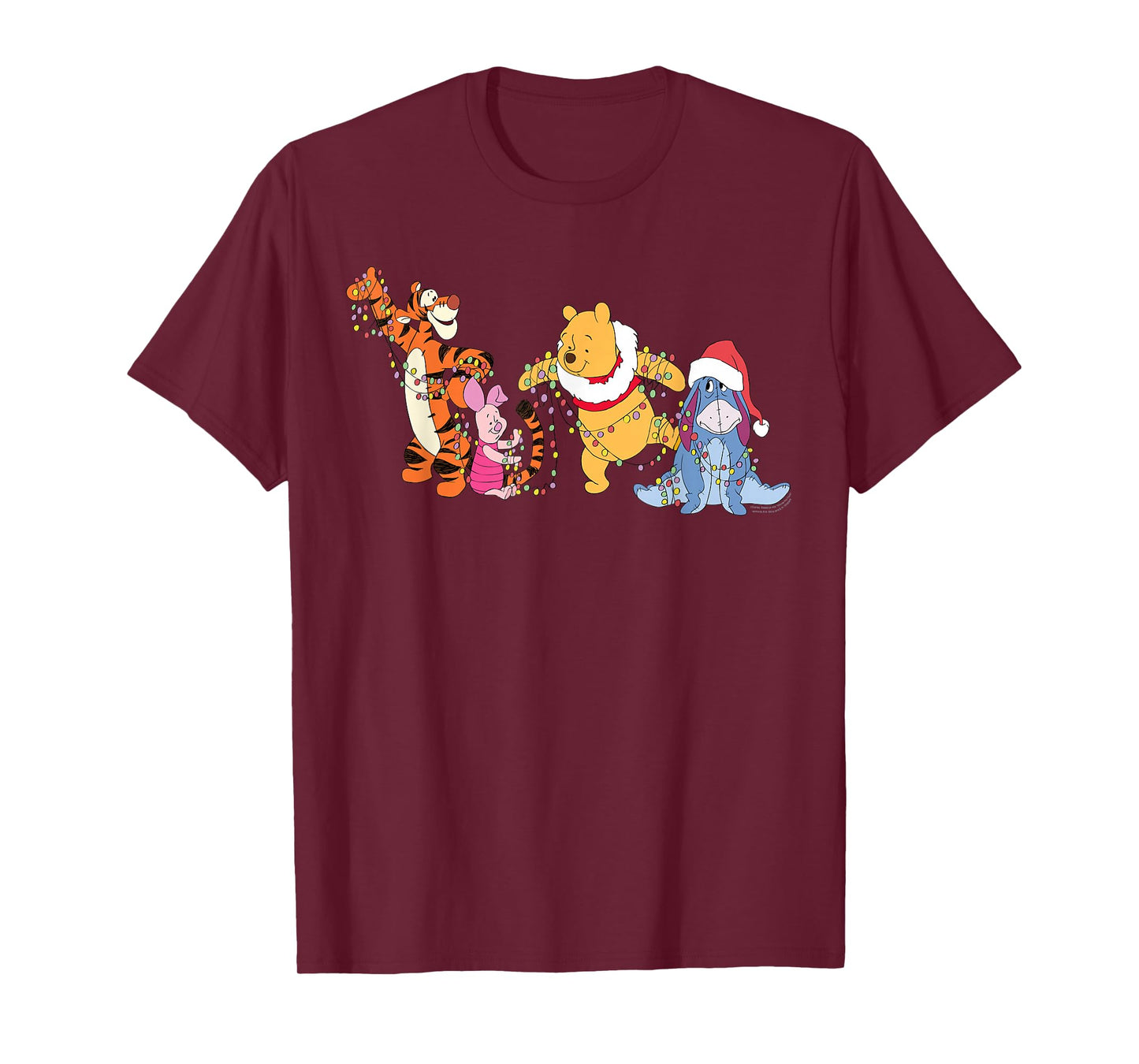 Disney Winnie The Pooh & Friends Christmas Lights Holiday T-Shirt