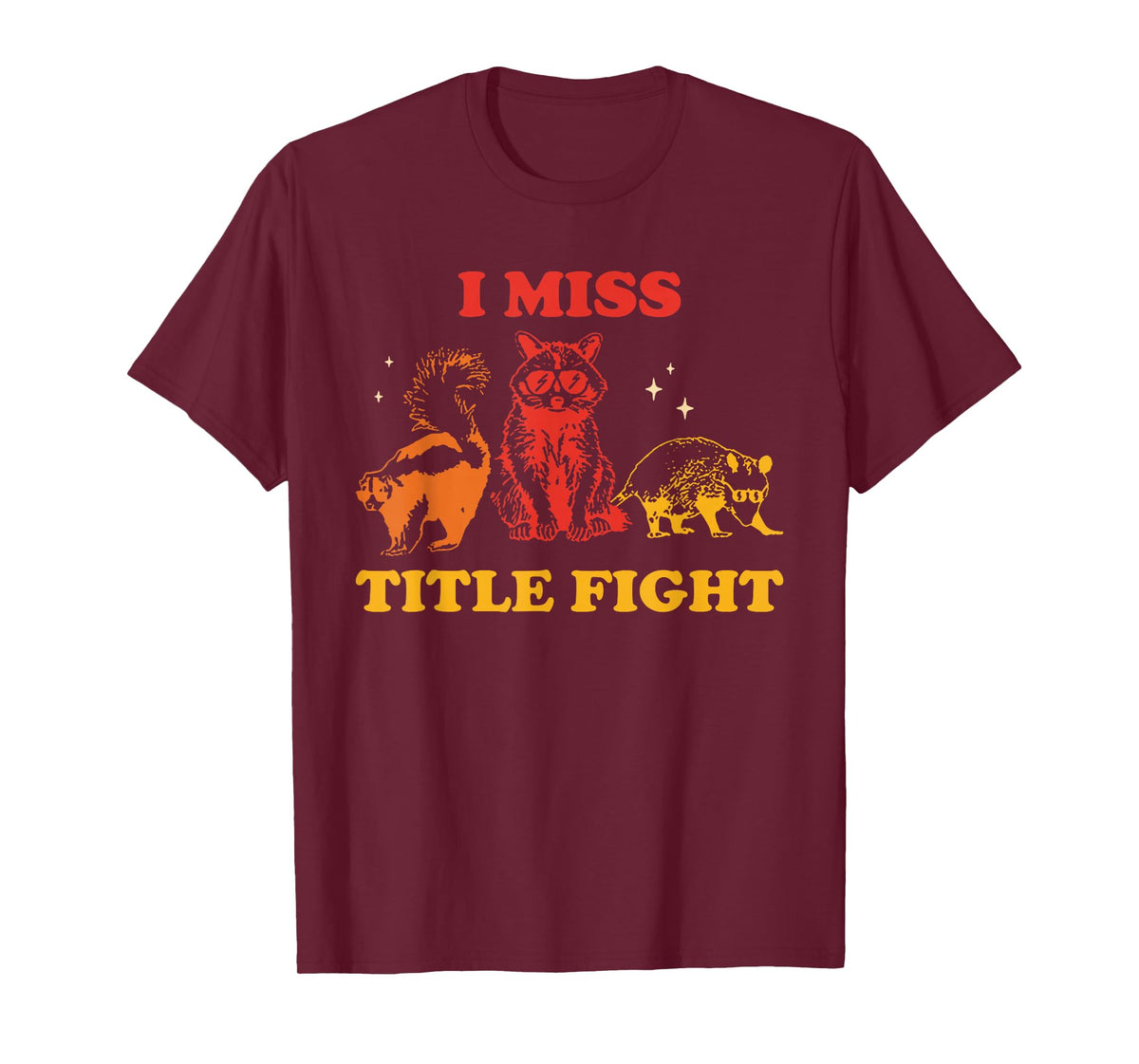 I Miss Title Fight Funny Animals Retro Vintage T-Shirt