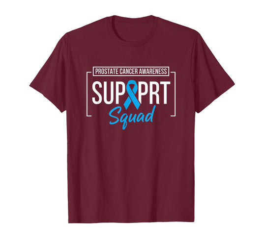 Prostate Cancer Awareness Support Squad Light Blue Ribbon T-Shirt