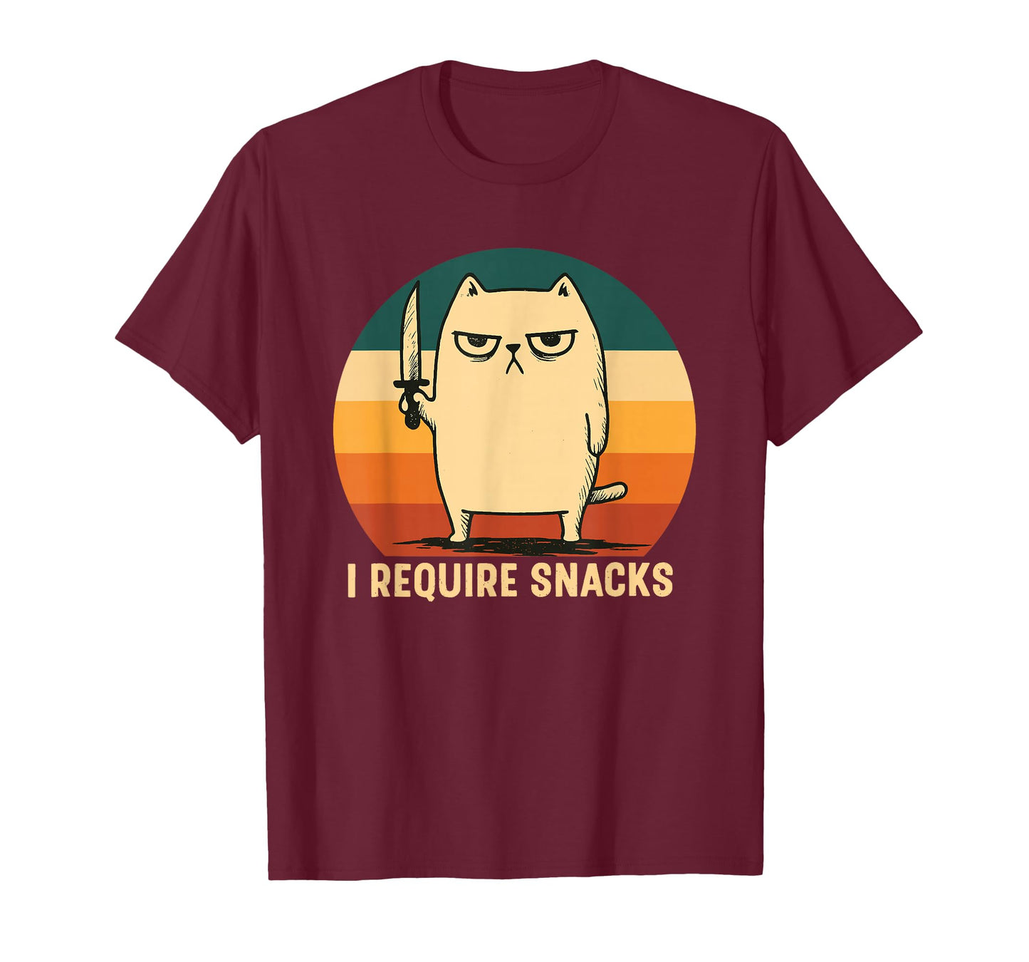 I Require Snacks Design Men Women Kids Funny Cat Meme T-Shirt
