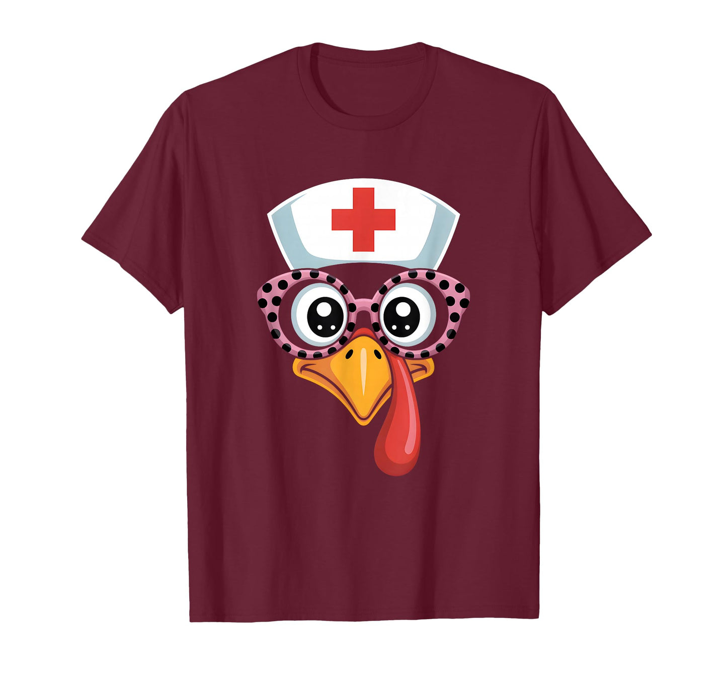 Thanksgiving Scrub Funny Turkey Face Nurse Holiday Nursing T-Shirt