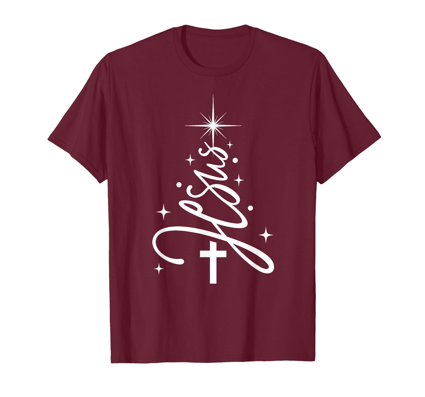Jesus Christmas Tree Faith Based Christmas Christian Bible T-Shirt