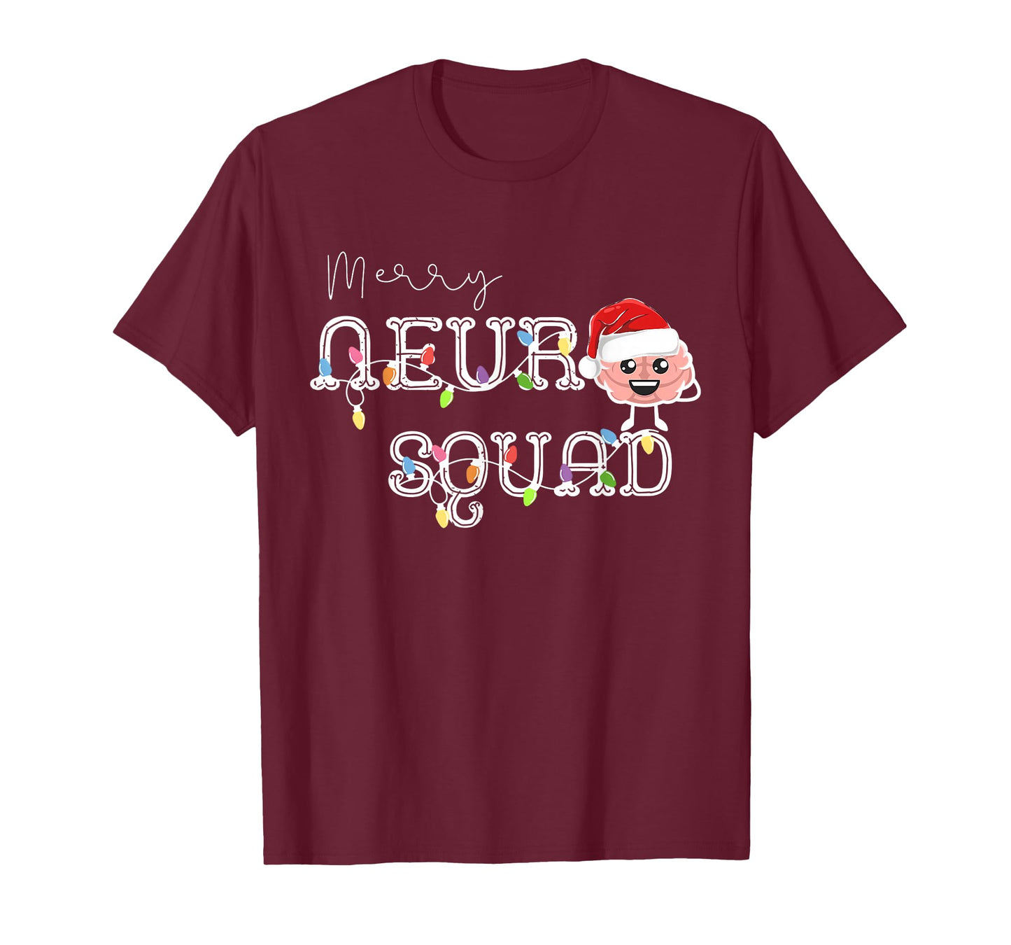 Merry Christmas Neuro Squad Brain Anatomy Neurologist Crew T-Shirt