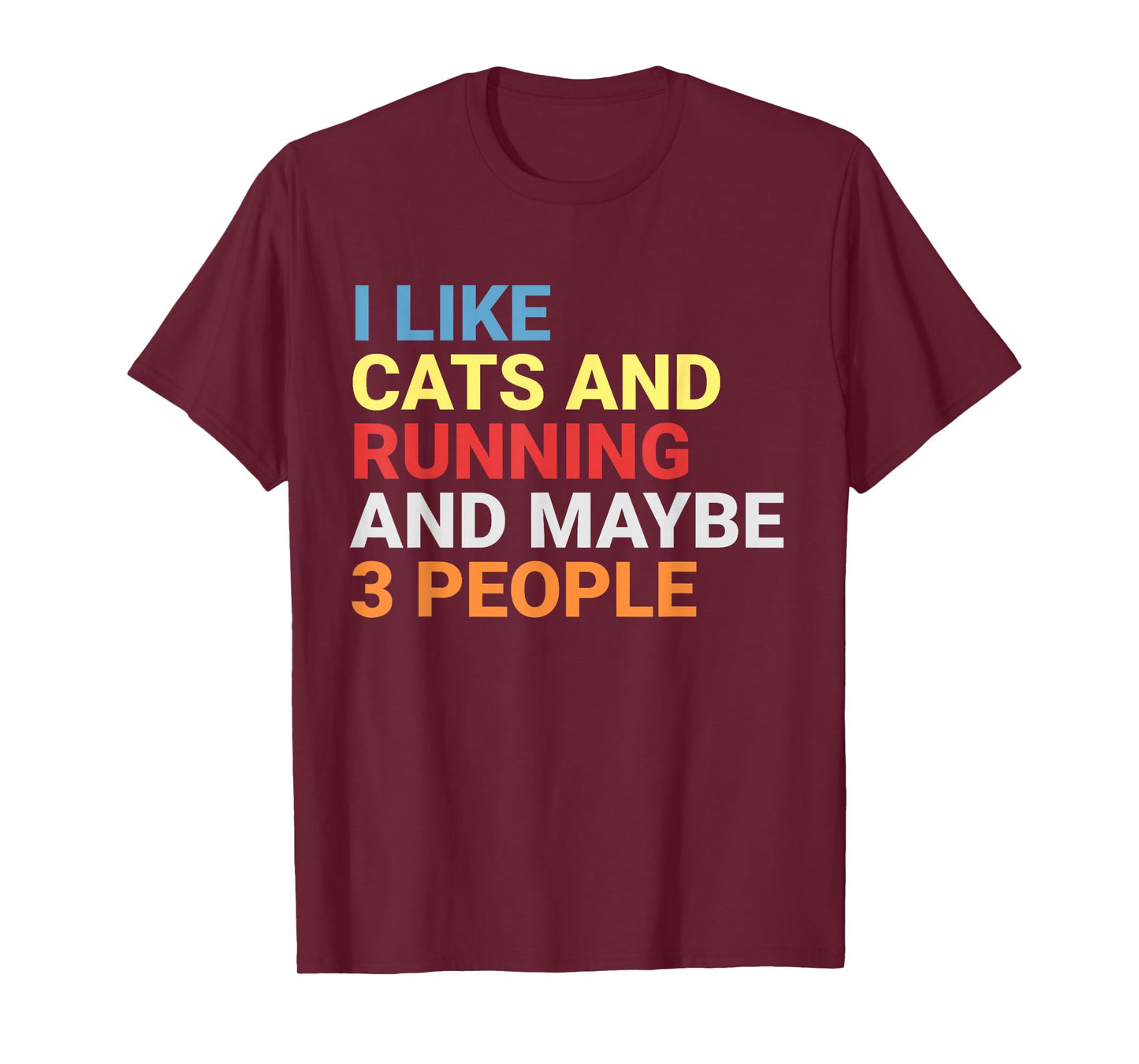 Retro I Like Cats and Running Lover Runner Funny Cat T-Shirt
