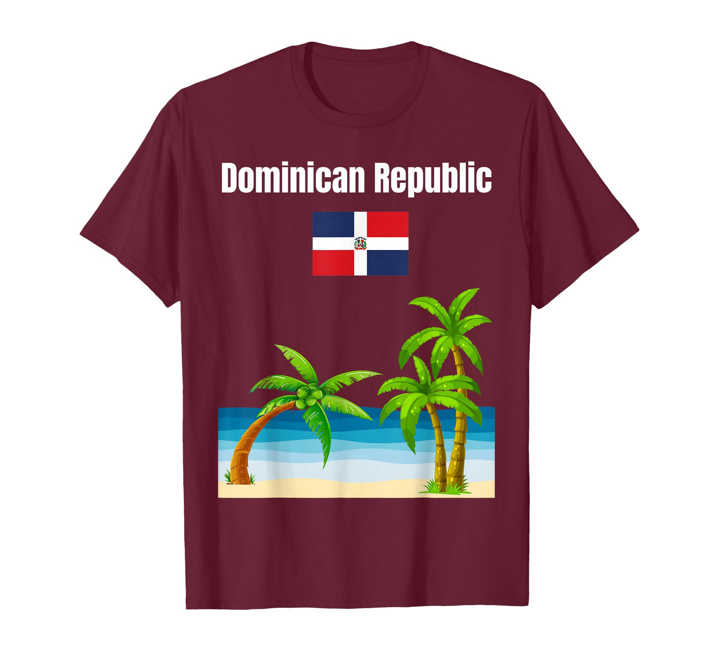 Dominican Republic Flag Beach Lover Travel Souvenir T-Shirt
