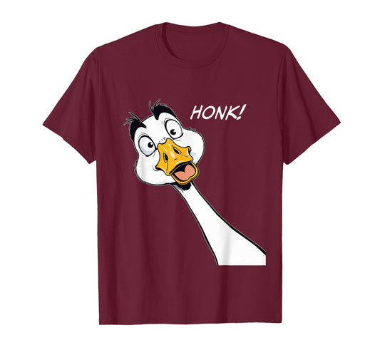 Funny Crazy Goose Honk Cartoon Animal Humor T-Shirt