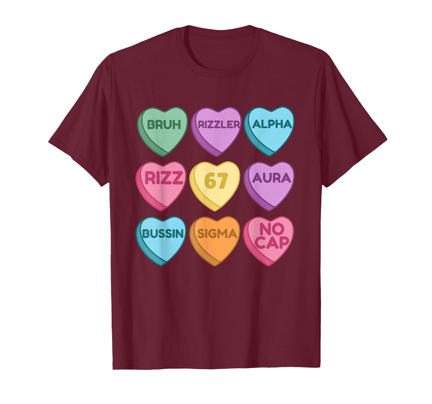 Kids Funny Valentine's - Funny 67 Valentine's Rizz, No Cap T-Shirt