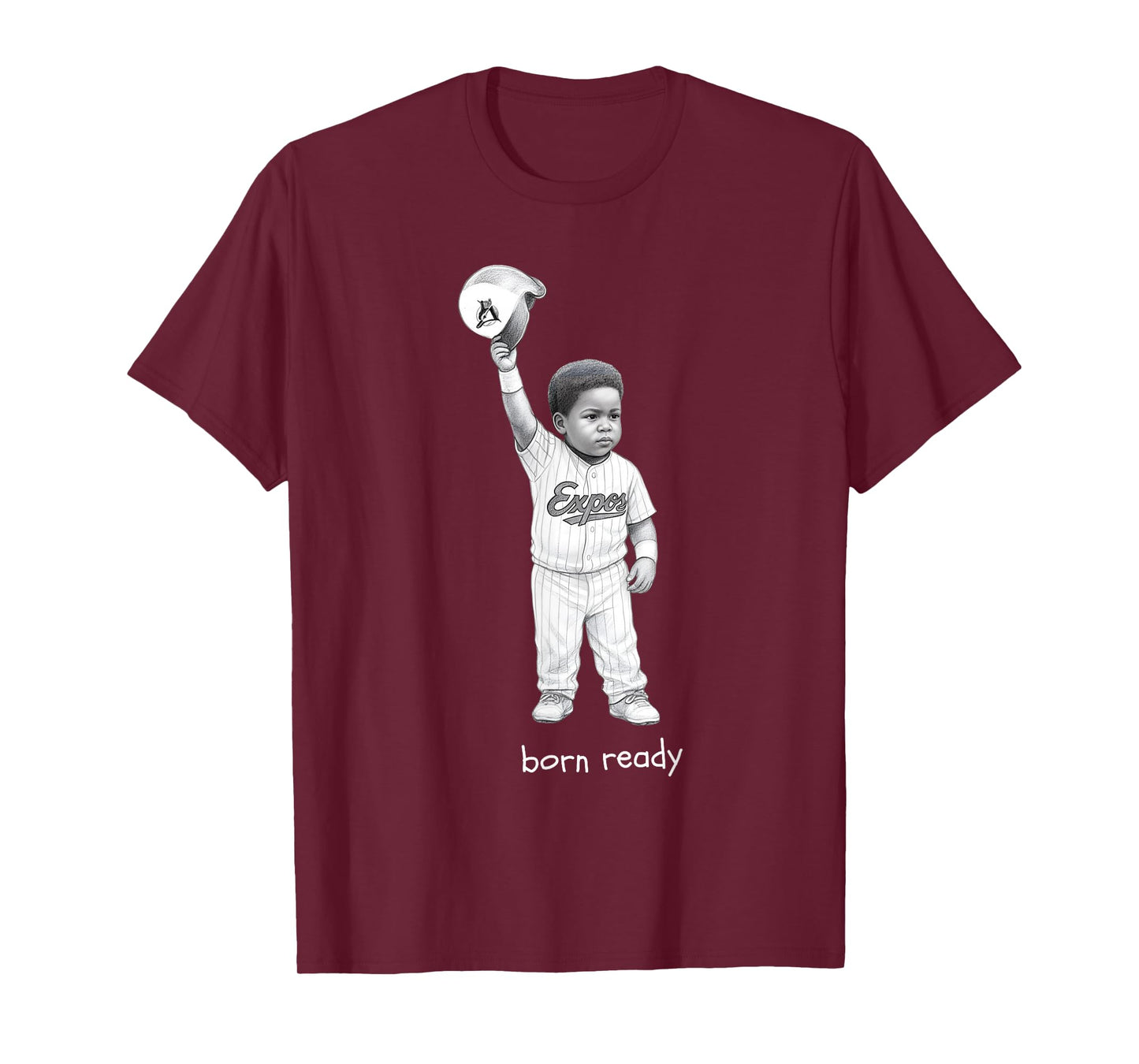Born Ready Little Slugger Retro Baseball T-Shirt