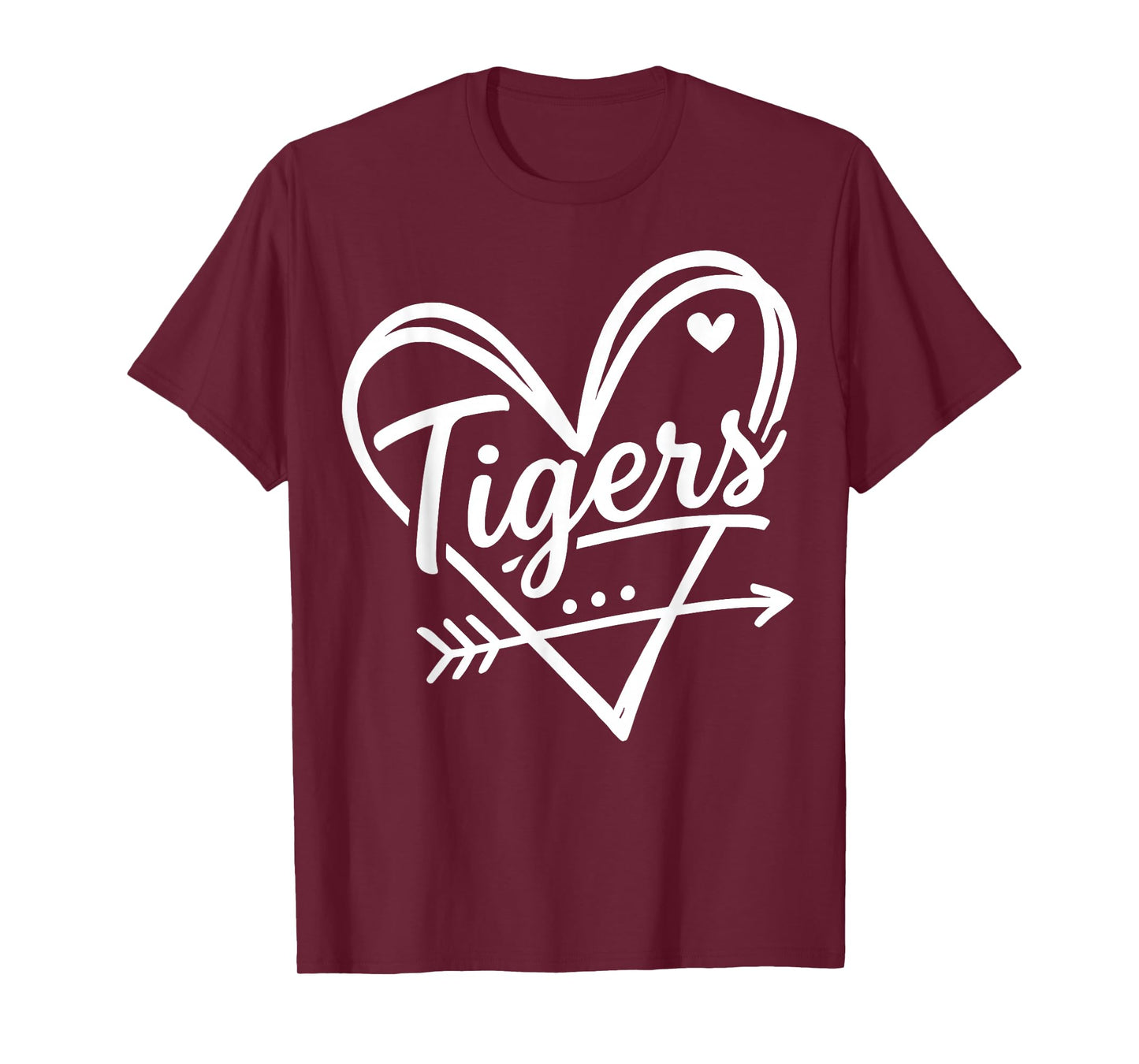 Retro Tigers Heart Cute Name Graphic Gift for Men Women Kids T-Shirt