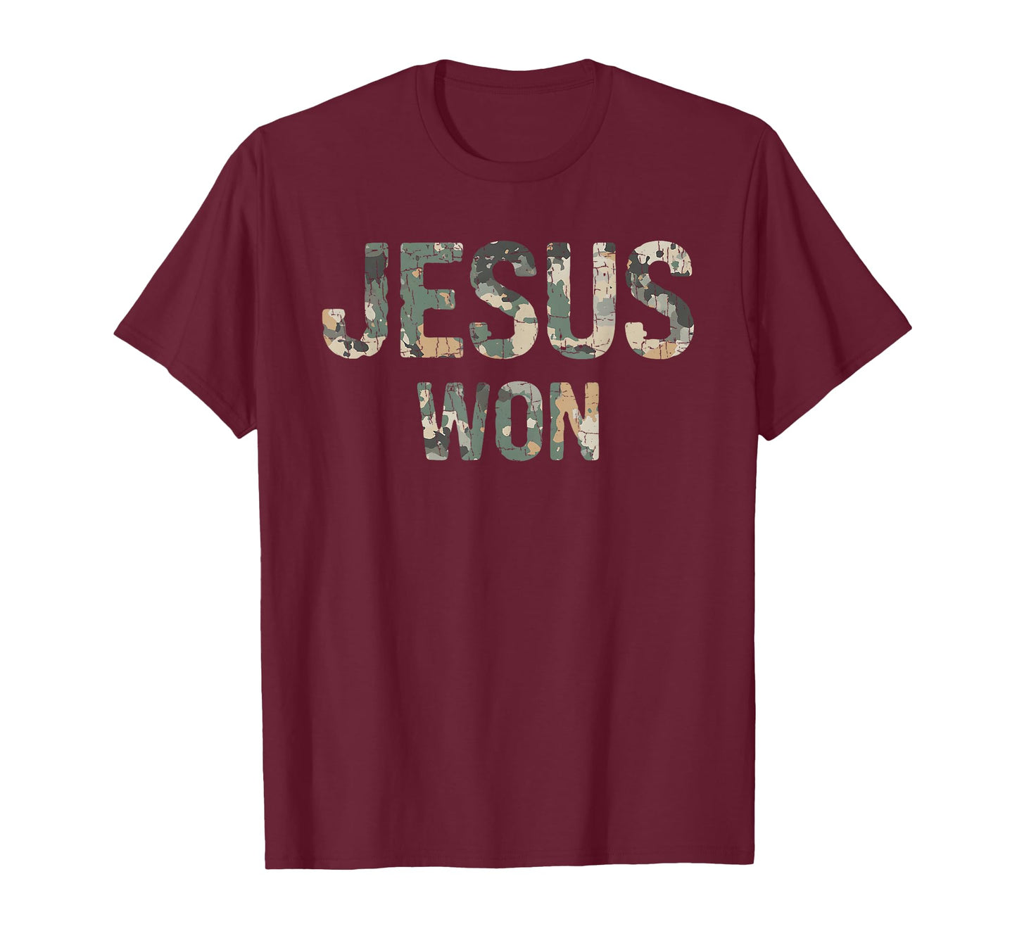 Vintage Camo Jesus Won Camouflage Natural T-Shirt