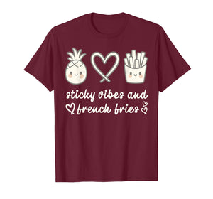 IVF Mom Pregnancy Transfer Day Sticky Vibes & French Fries T-Shirt