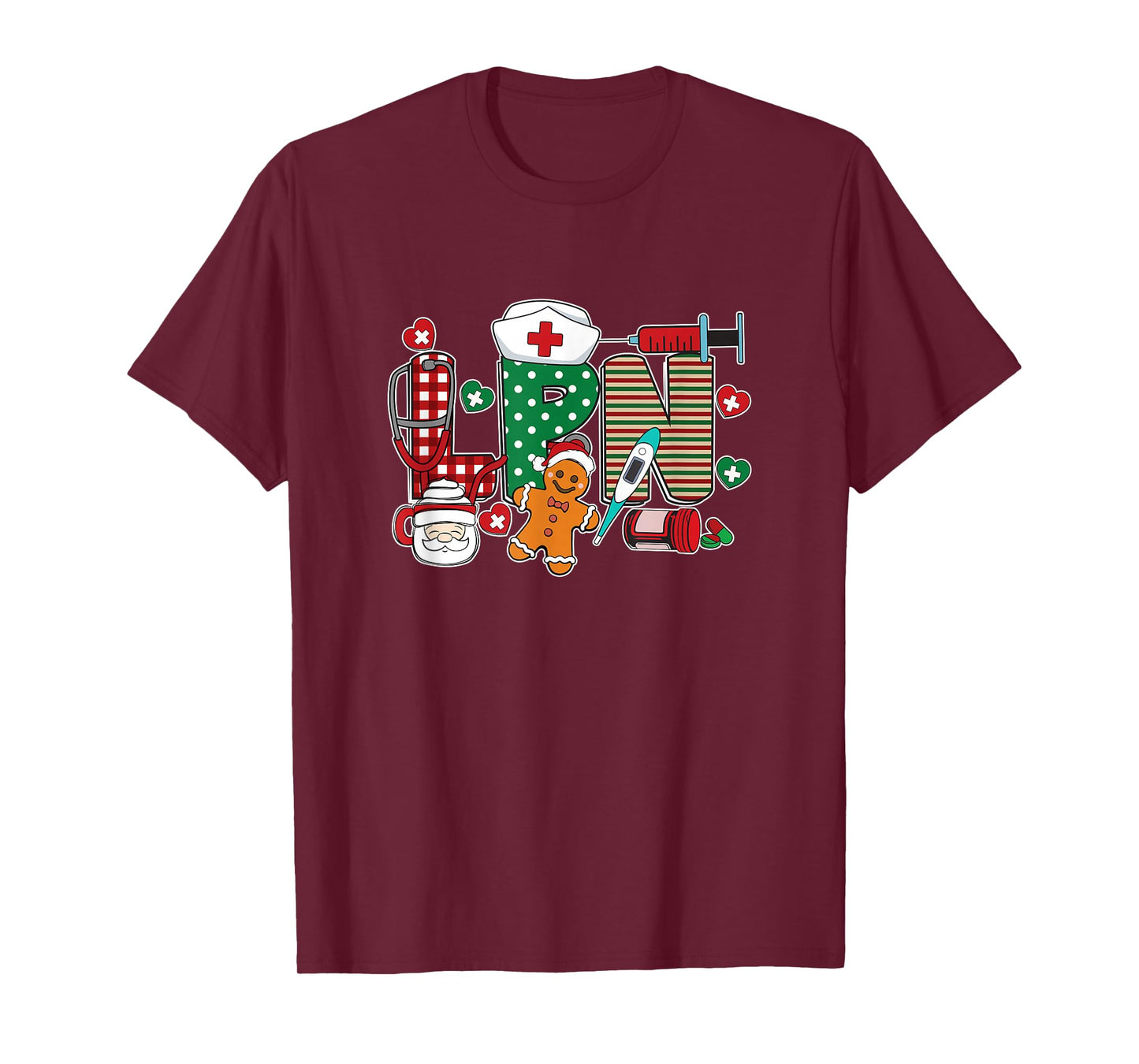 Stethoscope LPN Practical Nurse Santa Scrub Christmas LPN T-Shirt