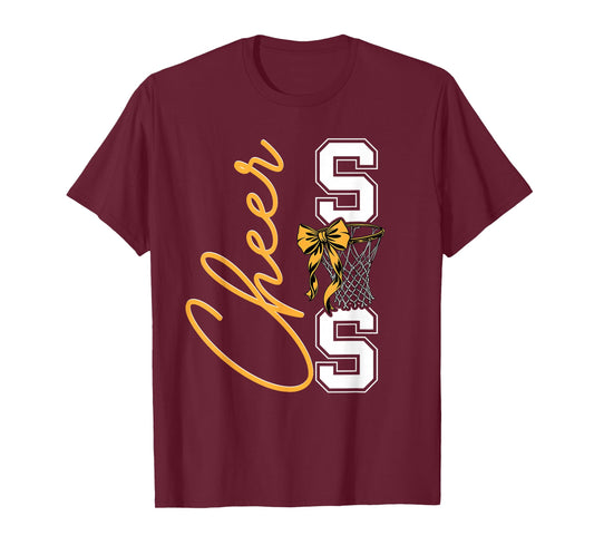 Basketball Game Cheerleading Sport Cheer Sis Sister Yellow T-Shirt