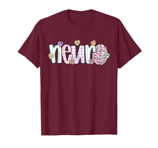Anatomy Brain Neuro Nurse Valentine Day Neurology ICU Trauma T-Shirt