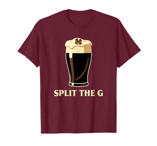 Split The G Tee St Patricks Day Irish Beer Ireland Graphic T-Shirt