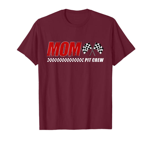 Mom Pit Crew Race Car Birthday Family Matching Birthday T-Shirt
