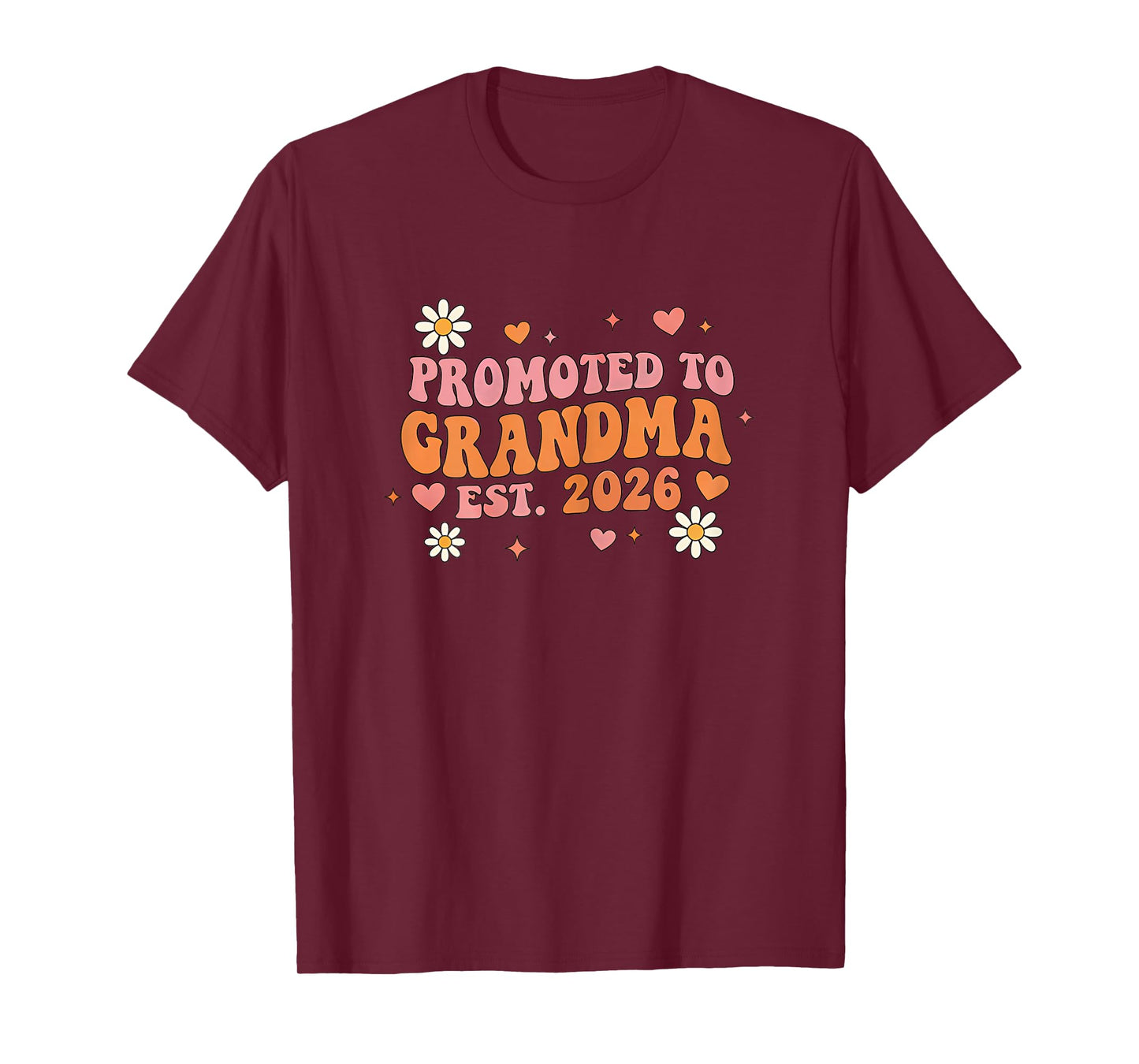Retro Promoted to Grandma 2026 First Time Nana Best Grandma T-Shirt