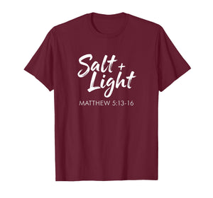 Christian Salt + Light Matthew 5:13-16 Bible Verse Faith T-Shirt
