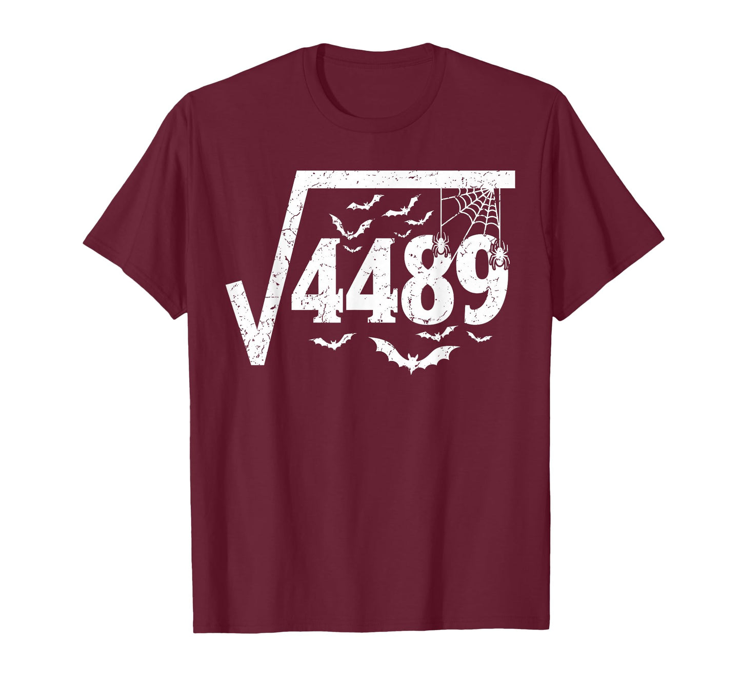 Square Root 4489 Funny Halloween Meme 67 Math Teacher T-Shirt