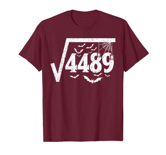Square Root 4489 Funny Halloween Meme 67 Math Teacher T-Shirt