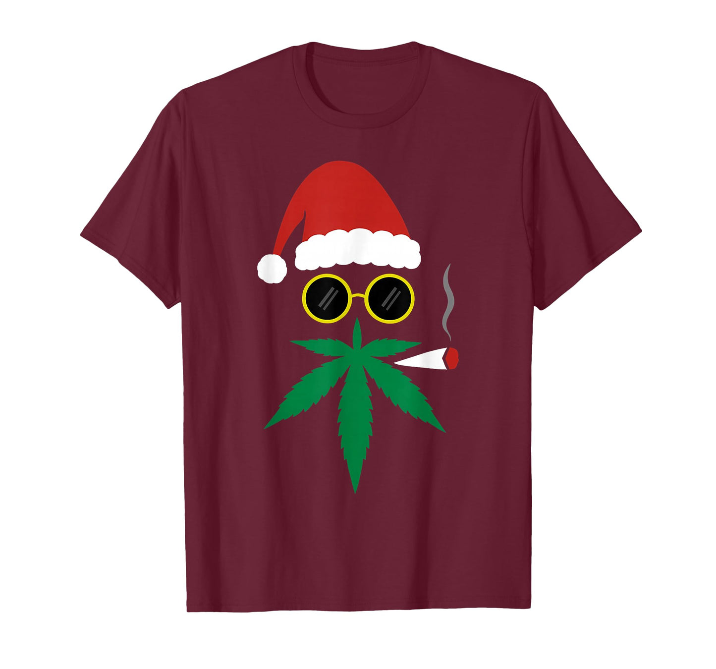 Funny Santa Smoking A Joint Marijuana 420 Stoner Christmas T-Shirt