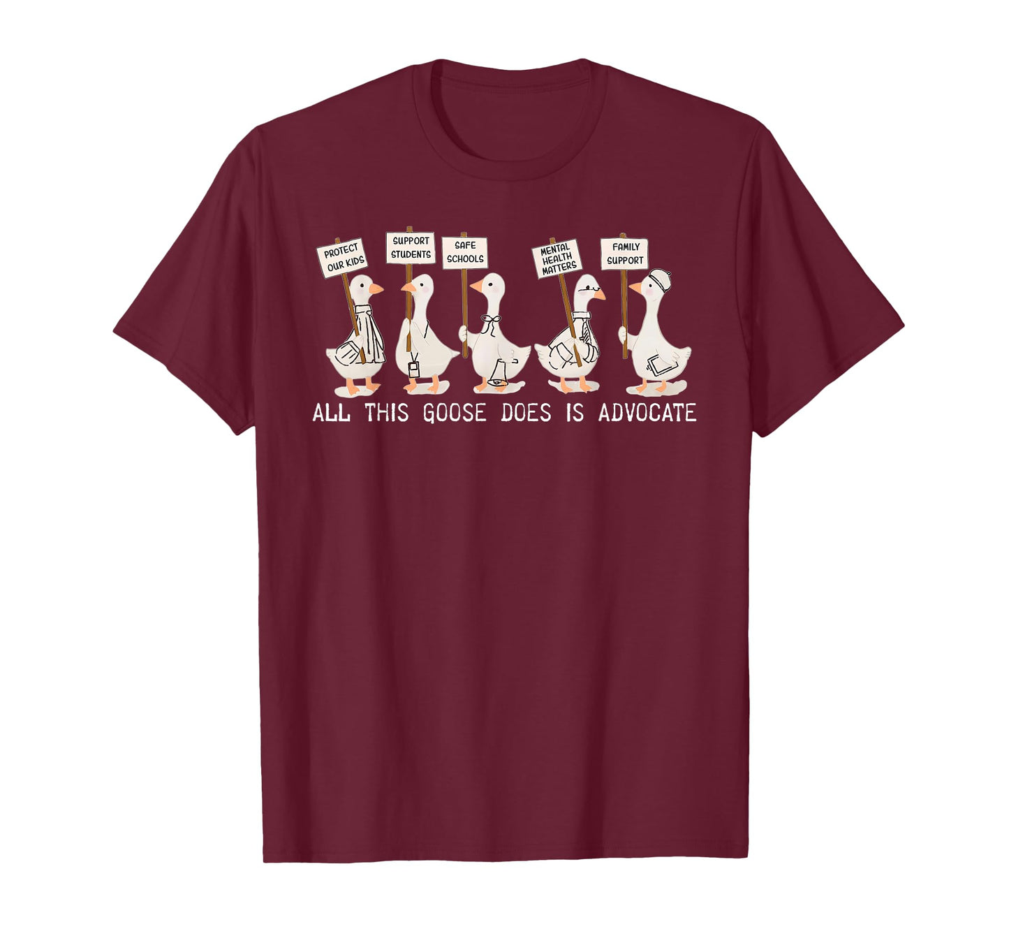 All This Goose Does is Advocate Social Worker Silly Goose T-Shirt