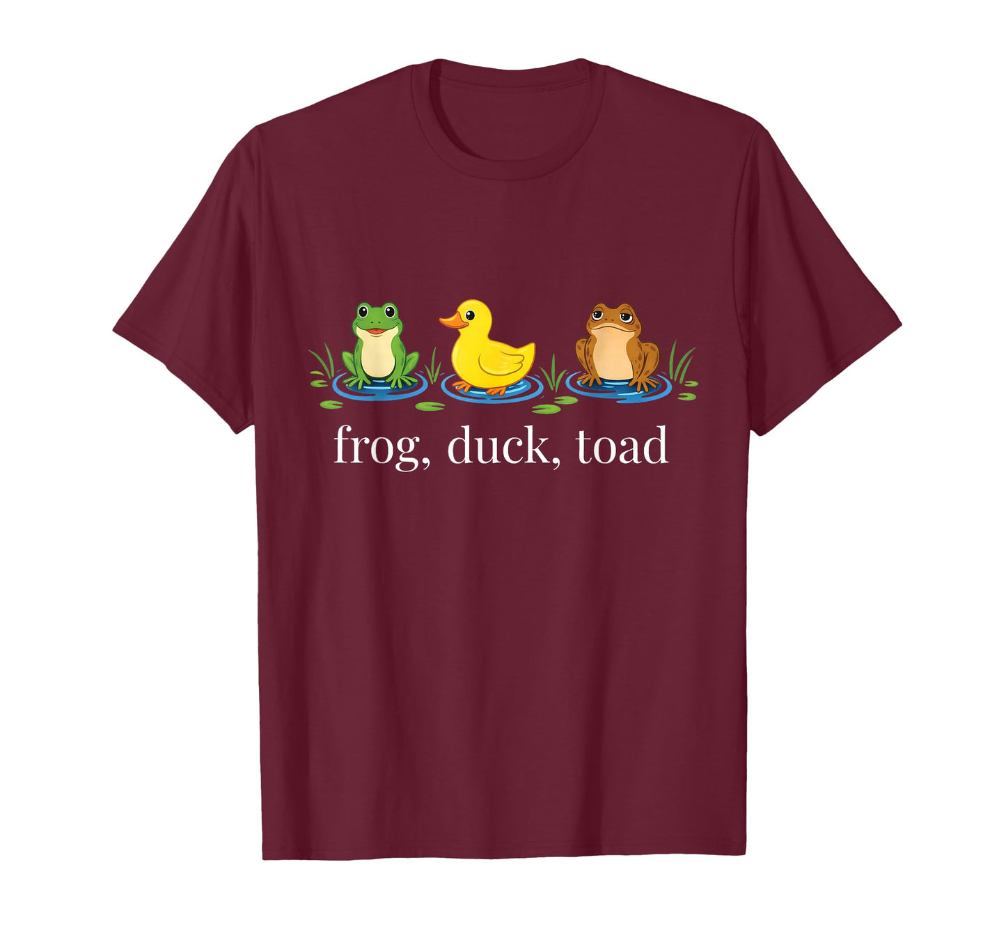Frog Duck Toad Zoological Funny Retro Animal Meme Men Women T-Shirt